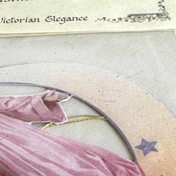 Vintage NOS Old Print Factory Victorian Die Cut Reversible Angels Christmas Deco - Picture 6 of 13